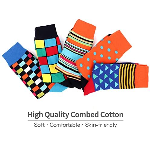 WeciBor 5 Paar Herren Lustige Bunte Beiläufig Neuheit Gekämmte Baumwolle Socken – Bild 7