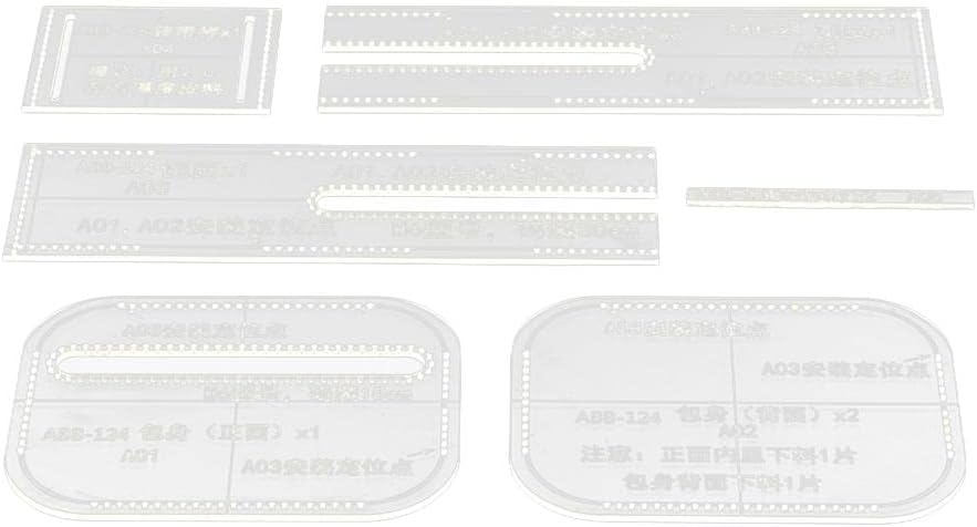 アクリルクリアテンプレートハンドクラフトセット レザーバッグパターンクラフト用 6個