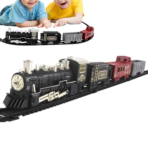 電車 ? 8 インチおもちゃモデル | ABS LED カー - クリスマス効果のあるレトロなミュージックライトトレイン、子供、男の子、女の子のプレイルーム、寝室や幼稚園の装飾や旅行の楽しみに最適です。