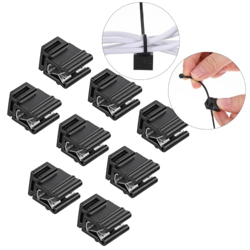 20 unidades de soportes para abrazaderas de cables, negros, de plástico, medidas 0,63 × 0,55 × 0,38 pulgadas, para organización de cables y cordones miniatura 4