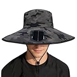 Fishing Hat | Portable Wide Brim Headgear with Solar Fan | Sun Bucket Solar Fans Hat for Hiking Camping Traveling Beach Picnic Backpacking Vacation Commuting Outdoor Men Women Adults Youth Teens