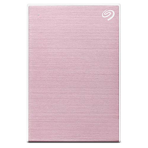 Seagate One Touch 2 To, Disque dur externe HDD – Or rose, USB 3.0, pour PC portable et Mac, Abonnement de 4 mois à la formule Adobe Creative Cloud, et services Rescue valables 2 ans (STKB2000405)