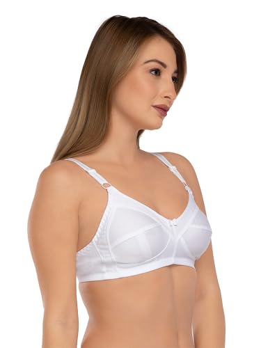Image of DAISY DEE Women's Cotton Brassiere Non-Padded Wirefree Seamed Full Coverage Comfort-fit Cut and Sew, with Broader Band Regular /Dress /Saree Bra - NSHPU