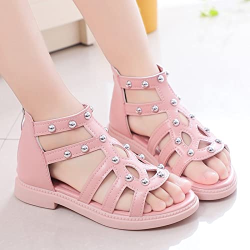 Toddler Baby Kid Little Girl High Top Sandals Open Toe Anti Slip Outdoor Sandals Summer Princess (Pink, 3 Big Kids)2