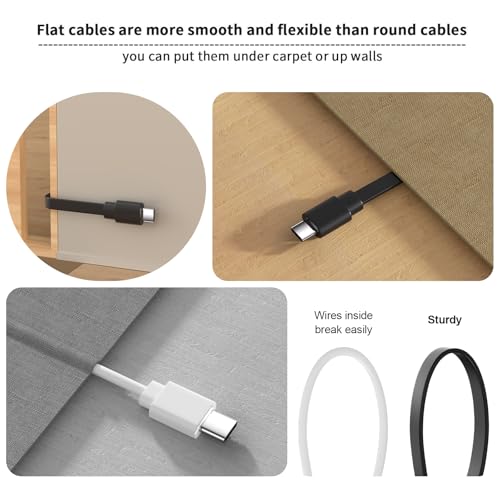 Image of 2 Pack 25FT Power Extension Cable Compatible with Wyze Cam v4 /v3 /OG,Wyze Cam Pan v3 /v4,Blink,eufy,NestCam Indoor,Amazon Cloud Camera,USB A to USB C (Black)