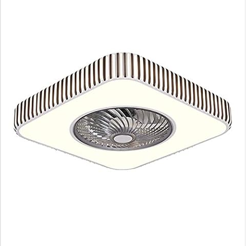 Modern LED Ceiling Light with Fan, Adjustable Wind Speed Dimmable Ceiling Fan with Lights,Including Remote and APP Control,Rectangle Cover