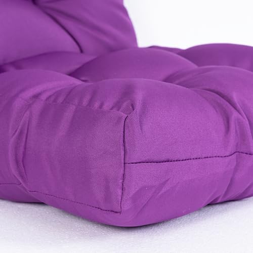 Image of QILLOWAY Outdoor Chair Cushion for Patio Furniture, Waterproof Patio Cushions Set of 2 with Ties, Fade Resistant Replacement Pads for Outdoor Rocking Chairs,Purple