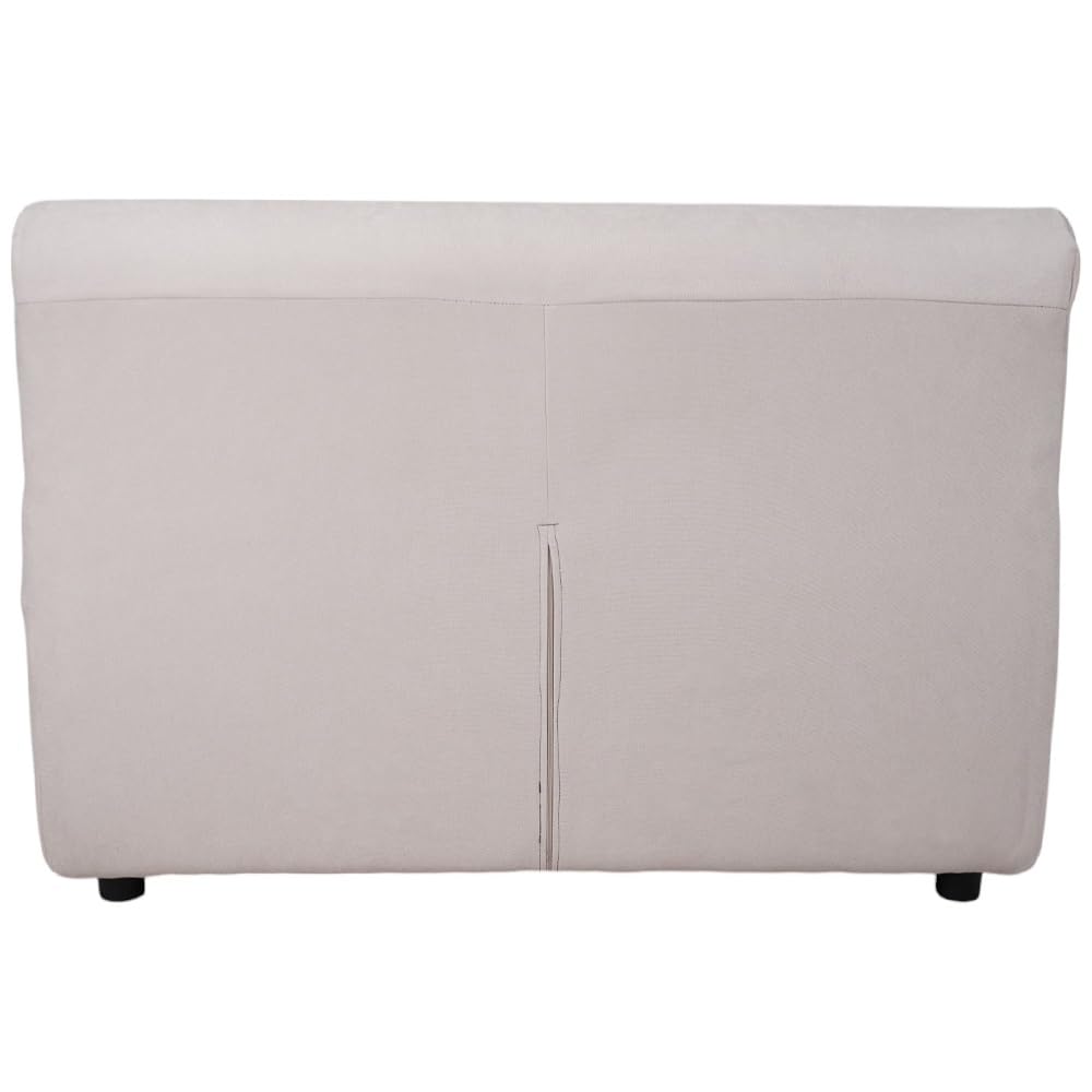Liberoshopping Divano sfoderabile 2 posti in tessuto imbottito con braccioli larghezza 124 cm (Beige)