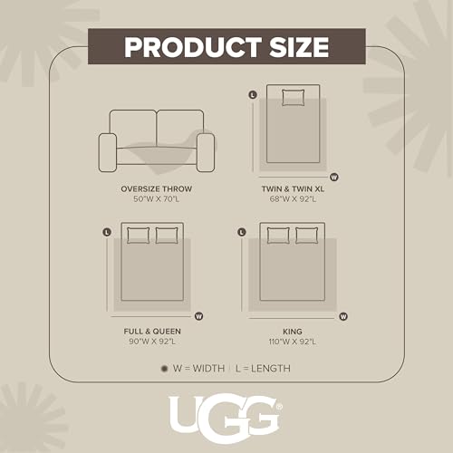 UGG Coco Queen Bed Blanket, Fleece Blanket, 90" x 92", Blue (Dart) - image 3