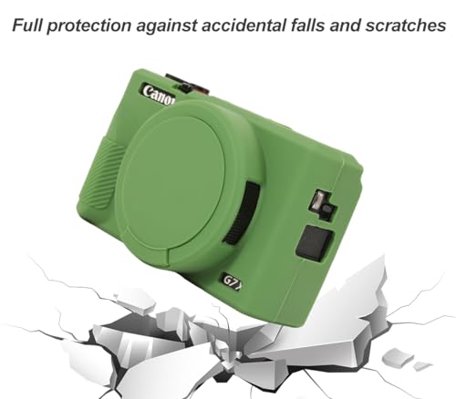 Funda de silicona para cámara Canon G7X Mark III verde miniatura 5