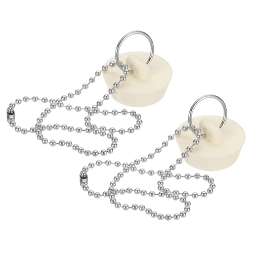 Tapón de desagüe de goma para bañera con cadena 2Pcs
