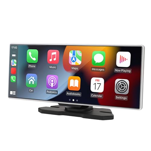 Estéreo Portátil para Coche, Pantalla Táctil de 11,26 Pulgadas, Pantalla de Radio Inalámbrica de Doble DIN para Coche con Control de Voz para Carplay y Auto