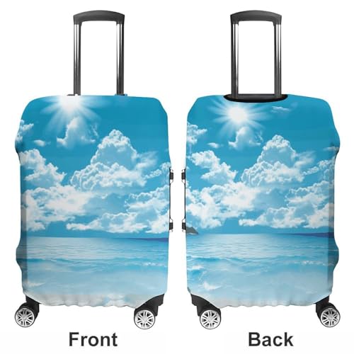 Anti-Scratch Luggage Cover Tropical Seascape Printed Luggage Case Protector Washable Suitcase Covers Elastic Suitcase Protector for Size M (22-24 inch) Luggage3