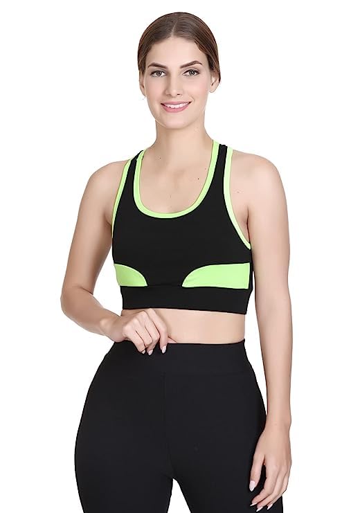 Image of Women's Non Padded Stylish Sports Bra, Full Coverage, Anti Bacterial, Wireless Comfortable Gym, Yoga Sport Bra