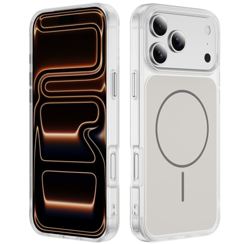 Coque magnétique iPhone 17 Pro anti-choc avec protection fine blanche