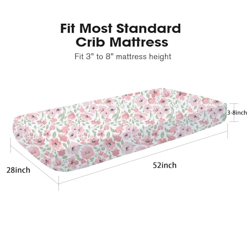 Image of Little Grape Land Crib Sheets for Girls 2pk Baby Crib Fitted Sheet for Standard Size Crib and Toddler Mattress Super Soft Baby Sheet