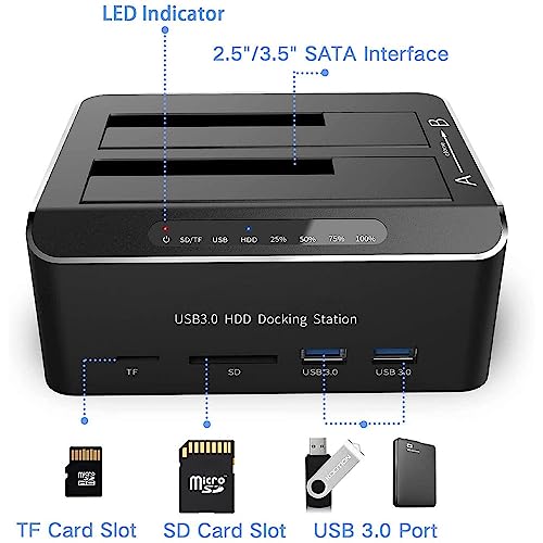 Estación Dock HDD SSD 2 Bahías USB 3.0 Aluminio miniatura 3