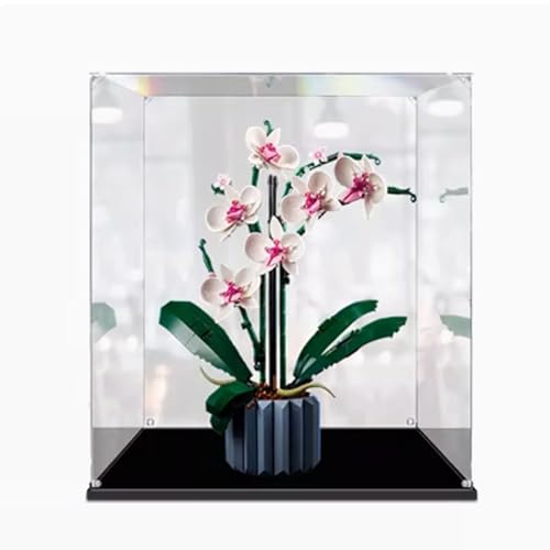 CHIFENMS Transparente Acryl-Vitrine für Lego 10311 Orchideen-Schaukasten, Baustein-Sammlerstücke, transparent, staubdicht, Vitrine, Aufbewahrungsbox, Präsentationsbox, Ständer (nur Gehäuse) (2 mm)