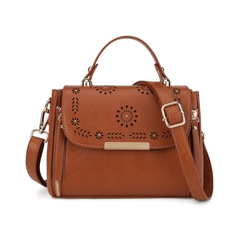Gladdon Small Crossbody Purses for Women Trendy Shoulder Handbags with Floral Cutouts