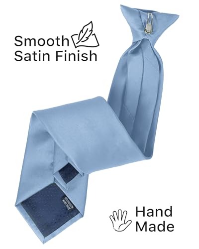 Image of boxed-gifts Clip on Ties for Men - Premium Black Solid Color Clip on Tie