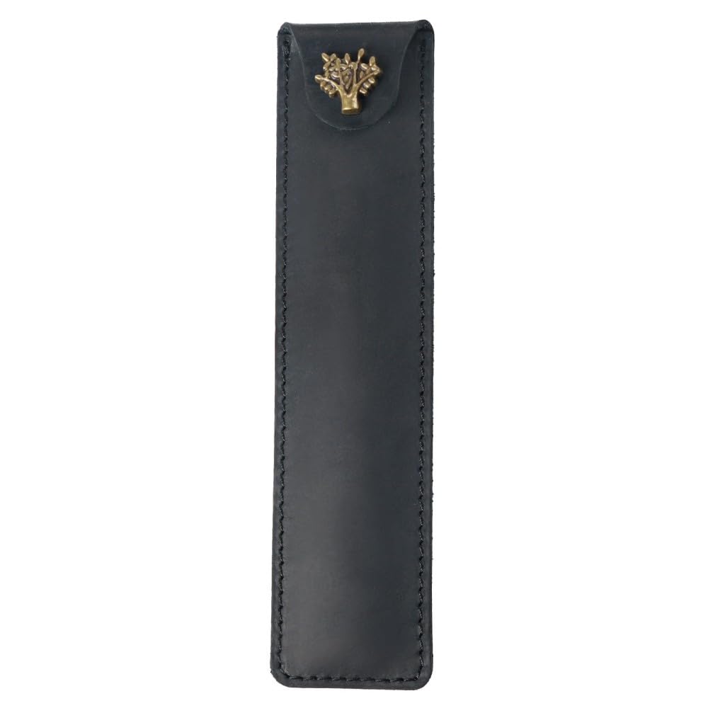 DONGKER Leather Pen Case,Vintage Pencil Pouch Snap Button Design Pen Holder Case for Men Women Work Office