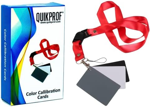 QuikProf 3 in 1 Digital White Black Grey Balance Cards, Gray Exposure Card, color calibration