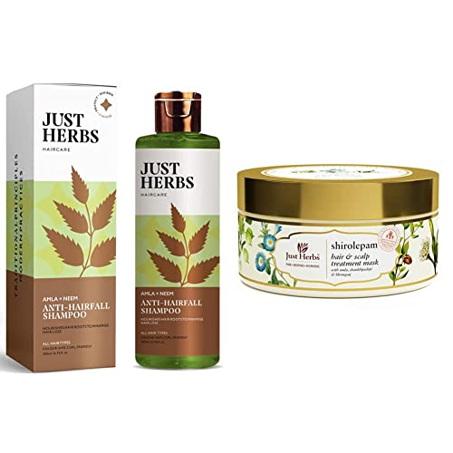 Image of Just Herbs Anti Hairfall Combo with 8 in 1 Shampoo & Hair Mask for hairfall control