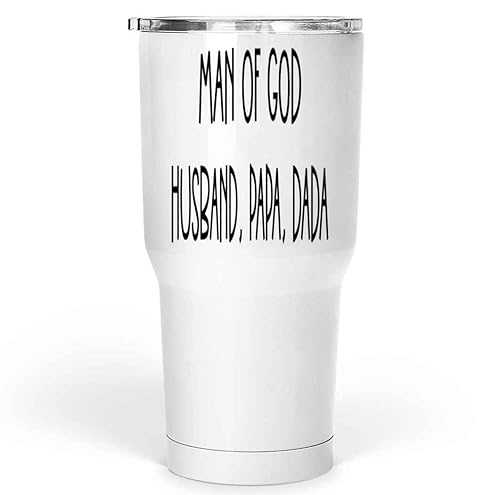 Miniatura 1 de Inspirational Gift Unique Man Of God Gift, Ideal Father's Day Present for Husband, Papa or Dada - Christians Believers Prayers on Large 30 Oz White