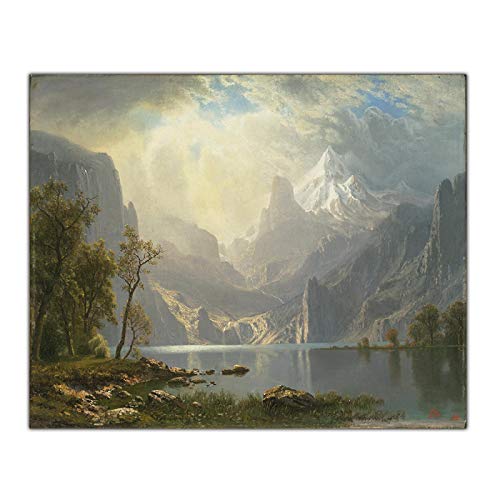 ZXMDP Dipinti famosi Stampa su tela Albert Bierstadt In the Sierras/Lake Tahoe Quadro su tela Wall Art per Office Decor 30x36cm Frameless