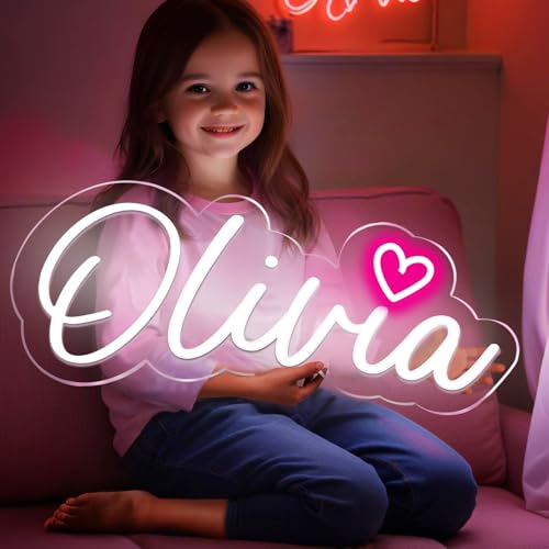 Cryhart Custom Neon Signs for Wall Decor - Personalized Name Neon Sign Customizable for Wedding-Party-Bar Birthday Gifts Ideas, LED Neon Lights for Kids Boys Girls Bedroom, Christmas Gifts for Grandkids