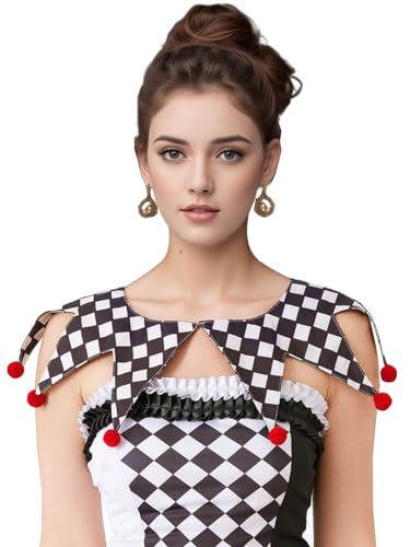 Unykaflor Clown Collar Jester Circus Neck Collar for Party Carnival Halloween Costume Accessories