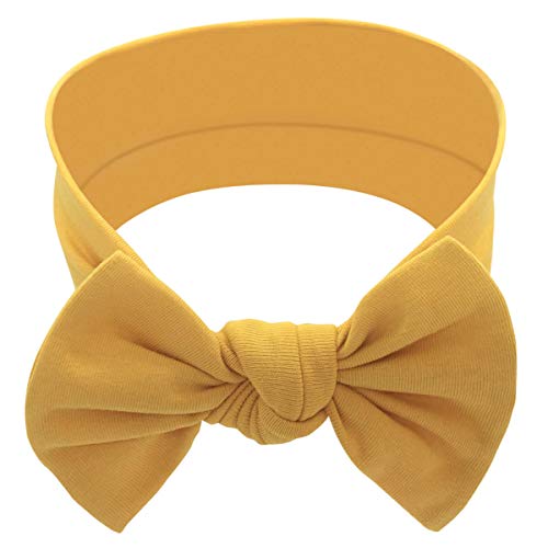 Babygiz Baby Girl Headbands-Infant,Toddler Cotton Handmade Hairbands with Bows Child Hair Accessories (Mustard, 1)