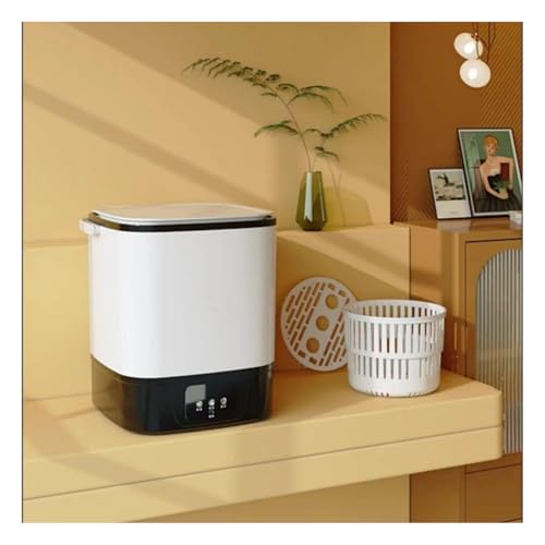 TVT 全自動ミニ洗濯機 小型 ポータブル洗濯機 滅菌機能 ブルーレイ滅菌 省スペース 簡易 ベビー服 靴下 下着洗浄 脱水機能付き 排水バスケット付き小型洗濯機、節水・節時間・省エネ ホース バスルーム リビングルーム バルコニーに最適 10L (ブラッ