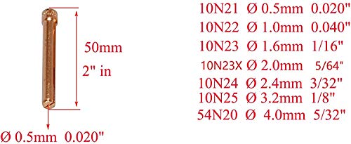 Image of RIVERWELD TIG Torch Collets 10N21 0.020 inch & 0.5mm Consumables 10pcs | for QQ300 PTA DB SR WP 17 18 26 TIG Welding Torch Accessories