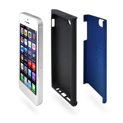 GreatShield Legacy Series Ultra Slim Fit Hybrid Case with Kickstand for Apple iPhone 5 (Blue/Black)