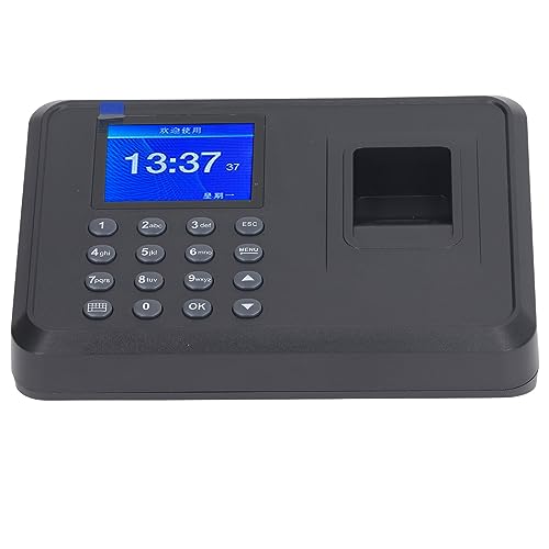Fingerprint Time Attendance Machine Multi Languages Voice Reminder Fingerprint Password Employee Time Clock 100?240V (US Plug)