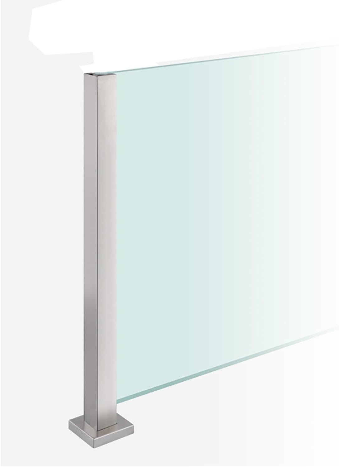 Modern Glass Balustrade Post with Accessories - Outdoor Balcony & Stair Guardrail, Stylish Glass Railing Column for Deck, Stairs, Garden, Steps (MID, H 75CM)