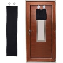 Classroom Window Cover with 2 Hooks, Stick on Blackout Shades No Drilling Tie Up Small Curtain Door Coverings for School Office Home, 7.9 X 35 Inch