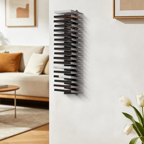Estantería de pared para CDs y DVDs CANIGHT en acero negro 6