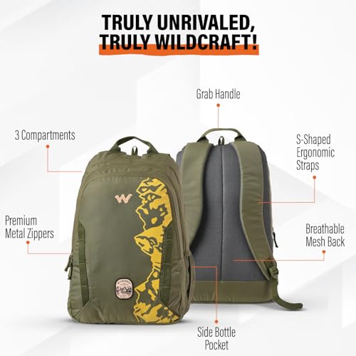 Buy Wildcraft Polyester Backpack for Men & Women – Expedition LPBP 45 Laptop Backpack | Unisex Durable Lightweight & Stylish – Perfect for Daily Use School Travel (Black) at Amazon.in - Image 5