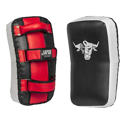 Thai Pads Artificial Leather 2 Pairs Curved Shape Kick Training Shield, MMA Muay Thai Pad, Kickboxing Thai Pad for Boxing, Muay Thai, MMA, Kickboxing and Martial Arts Equipment by Javson