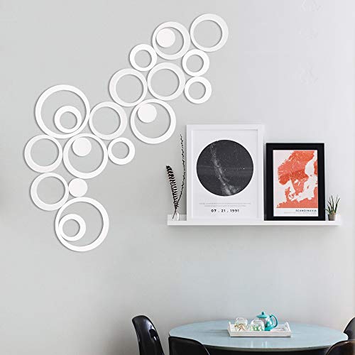 Amaonm Removable 3D Acrylic Crystal Circles Rings Dots Wall Decals Peel Stick Diy Home Art Decor Acrylic Wall Stickers Murals For Children's Bedroom Living Room Tv Background Wall Decorations #TOP3