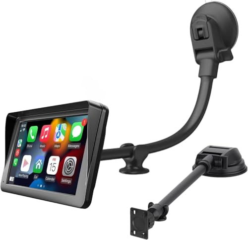 Epronic CarPlay スクリーン用吸盤式マウント11.8インチロングアーム、360°調整可能アルミニウム合金アーム、78mm強力粘着ディスク付きフロントガラスダッシュボードマウント