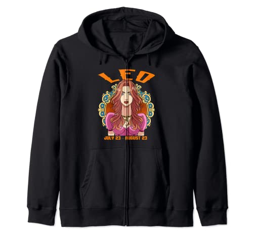 Leo Birthday Girl Astrology Horóscopo Zodiaco Fire Sign Sudadera con Capucha