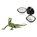 Zerodis Reptile Food Water Feeding Bowl, Sturdy Reptile Food Water Breeding Dispenser Transparent ABS Hanging with Suction Cup for Garden for Farm (Double Bowl)