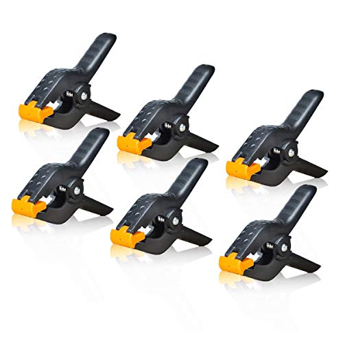 HYJ-INC 4.5 Inch Adjustable Heavy Duty Spring Clamps for Muslin/Paper Photo Studio Backdrop Stand kit Photography Background Support -6 Pack