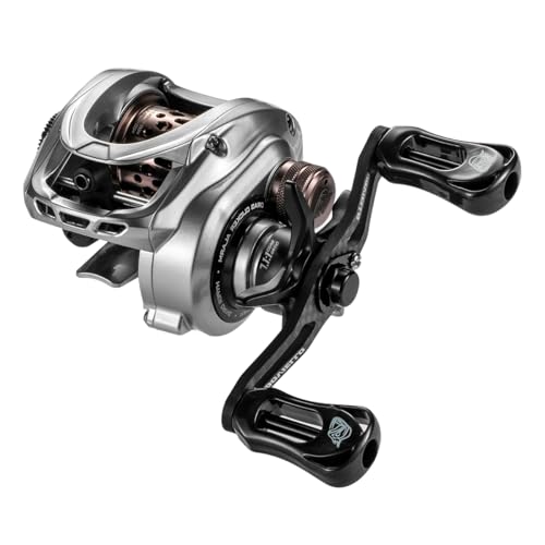 HICC50 Compact Baitcaster Fishing Reels – 4.7oz Extremely Easy Fishing Reel with Magnetic Brake, 7.1:1/8.1:1 Pace Ratio and 10+1 Bearing Reels Geared up for Saltwater Outside with Twin spools