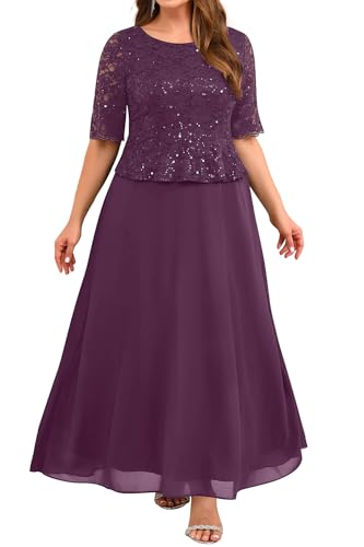 Mother of The Bride Dresses Plus Size Purple Formal Wedding