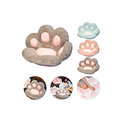 Cat Paw Cushion Cute Seat Cushion,Cat Paw Shape Lazy Sofa Bear Paw Chair Cushion Bear's Paw Office Chair Cushion,Office Cozy Warm Seat Pillow,Plush Sofa Cushion Home Decoration (L-31.4x27.5in,Gray)