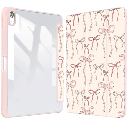 Coque iPad 11 pouces rose anti-rayure avec support triple et veille automatique